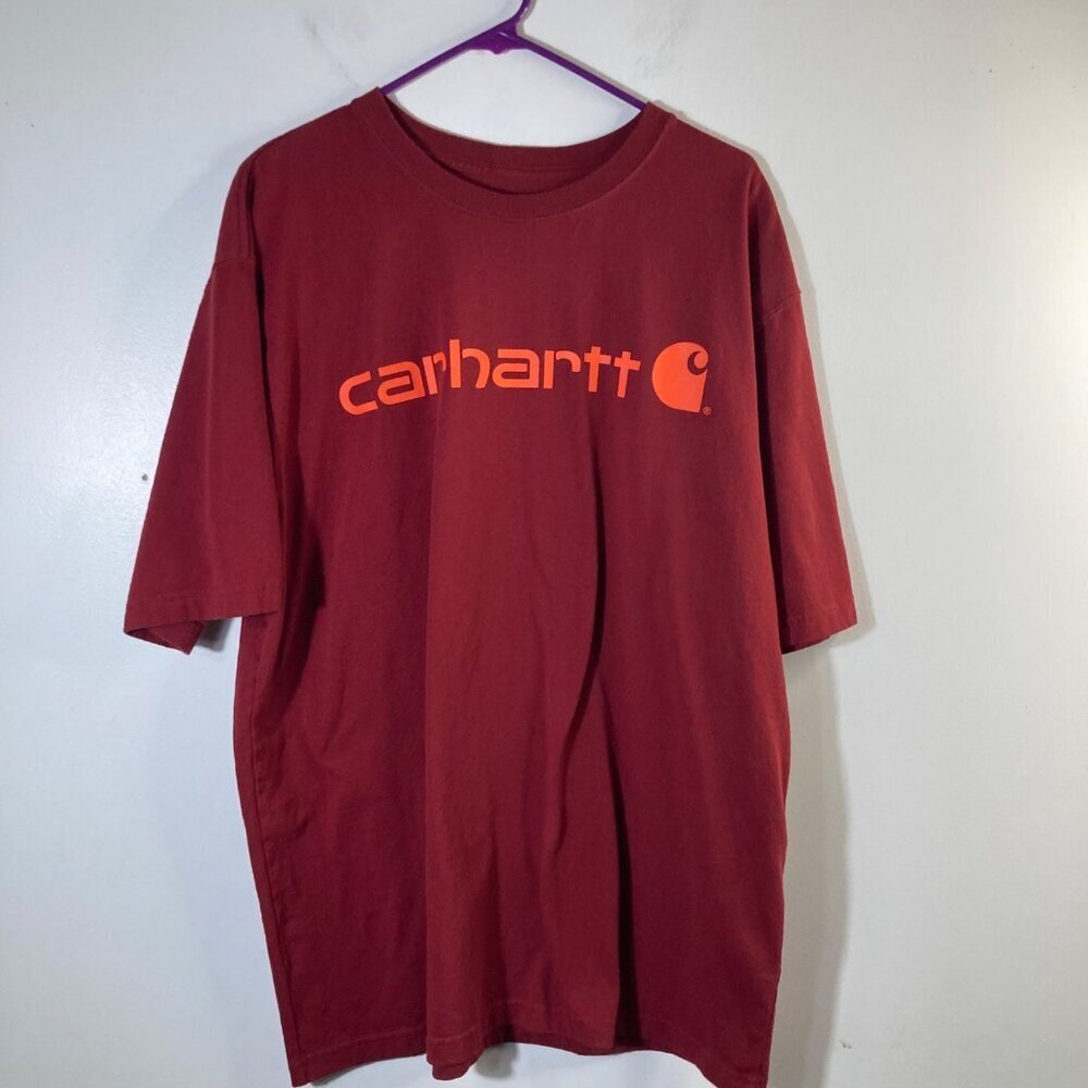 Mens Carhartt‎ Original Fit Tee Shirt Short Sleeve Crimson Red L K195637